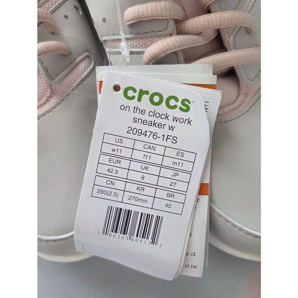 CROCS Women’s Athletic Sneakers in Light Pink and Light Gray - Picture 9 of 10